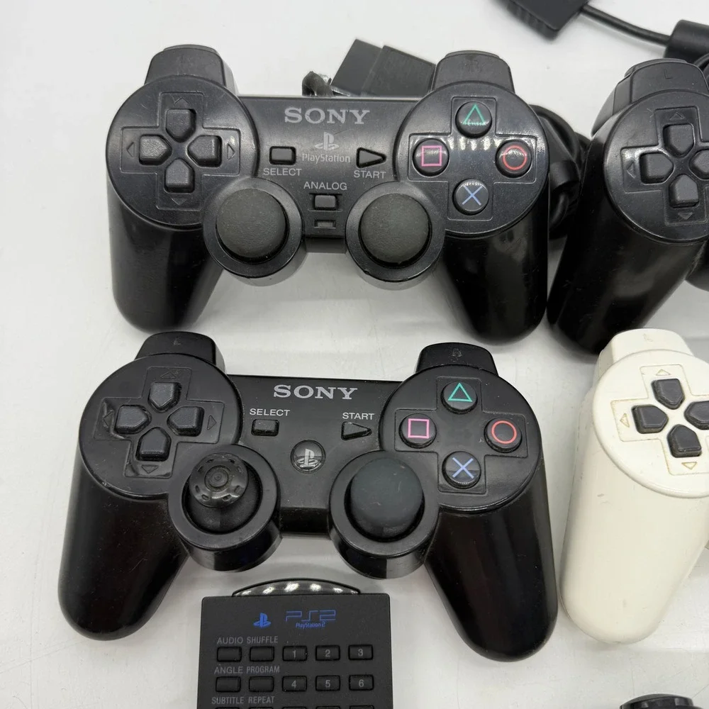 Sony PlayStation Controller Lot PS2 PS3 PS4 Remote Black White For Parts